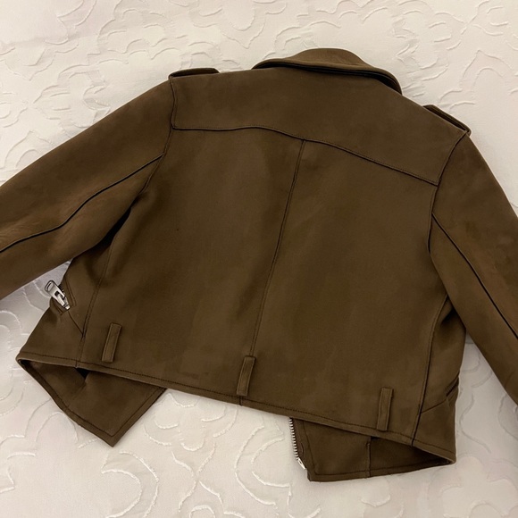 Zara Suede Brown Moto Jacket - Picture 5 of 10